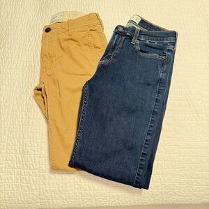 Abercrombie Kids Blue and Tan Jeans